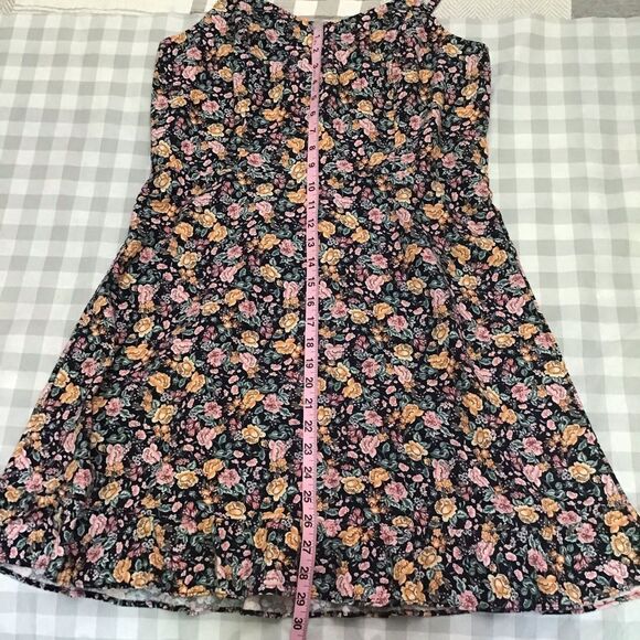 Linen blend 56% Old Navy babydoll sun dress liberty floral flowers Smock Large - Picture 5 of 10